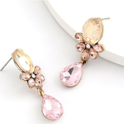 LUBOV Luxury Multi layer Inlaid Glass Earrings Pendientes Mujer Moda 2020 Drop Water Earrings For Women For Christmas Gift