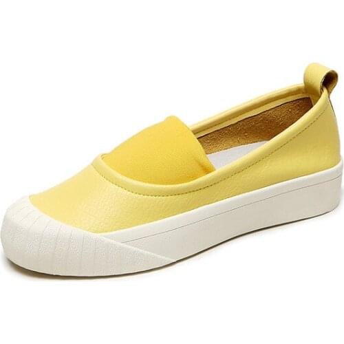 Womens Shoes Fashion Women Flats Genuine Leather Loafers Womens Moccasins Flats Ladies Shoes Female Slip On Ballet Flat Shoes