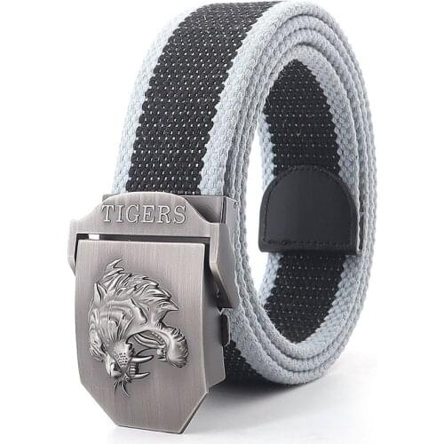 Mens Belts Metal Slide Buckle Waist Strap Canvas Breathable Jeans Accessories Unisex Cowboy Street Cinto Younger Leisure Sport