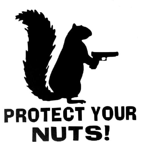 LLY-0392 Creativity Car Sticker Protect Your Nuts Squirrel Police Animal Decal PVC Body Design Decoration Waterproof Cars Decals
