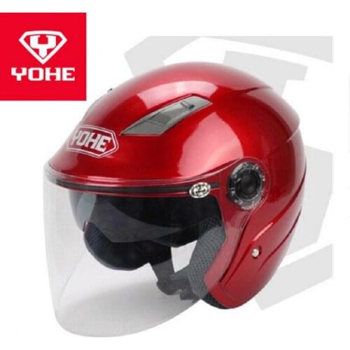 2019 Summer New YOHE Double lens Motorcyce Helmet YH837A Half Face Motorbike Helmets made of ABS PC Visor Lens size M L XL XXL