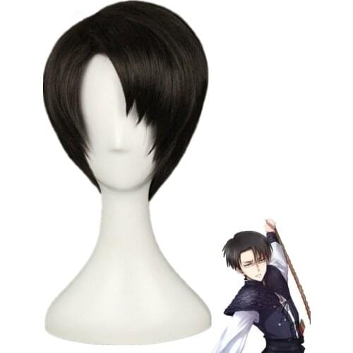 Attack on Titan Levi Ackerman Cosplay Wig Short Hair Rivai Ackerman Role Play Halloween + Hairnet