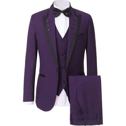 Peak Lapel Mans Suits For Wedding Groom Wear Best Man Wear Dinner Suits Prom Dress Peaky Binders Three Pieces(Jacket+Pants+Vest)