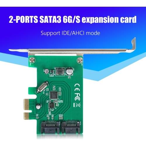 PCIe to SATA Gen 3 2 Ports Expansion Card Replacement 6Gbps PCI-E SATA 3.0 Controller Card Asmedia ASM1061 Chip