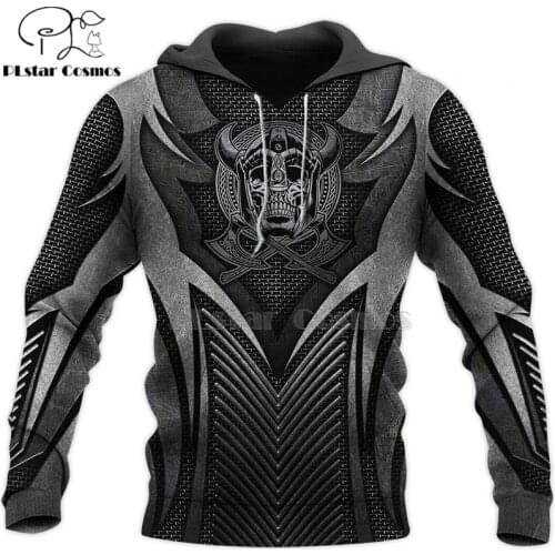PLstar Cosmos Viking Warrior Tattoo New Fashion Tracksuit casual 3D Print Zipper/Hoodie/Sweatshirt/Jacket/Mens Women style-57