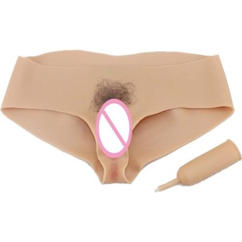 Sissy Crossdresser Drag Queen Silicone Realistic Vagina Panties Hip Buttock Lift Underwear With Penetrable Vagina Pussy