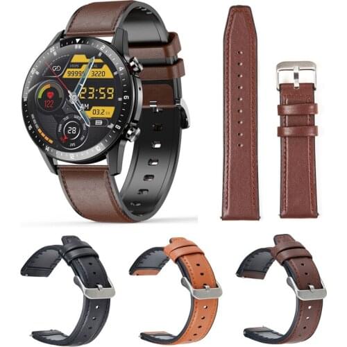 Watchbands For Samsung Huawei GT2pro Smart Watch Accessories Genuine Leather Watch Bracelet Chain 22 Watch Strap Men Watch Belt