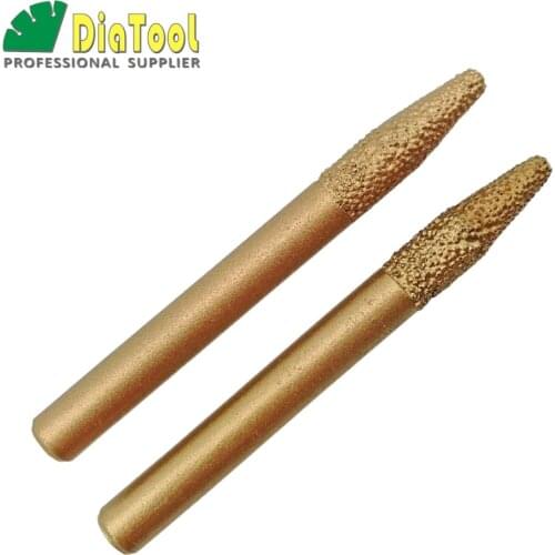 SHDIATOOL 2pcs CNC Stone Engraving Bits CNC Tool, Stone Carving Tools, 6-3 Tapper Ball-end Cutter, Shipping Free