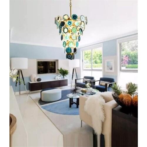 Nordic Agate Chandelier Creative Color Restaurant Suspension Light Living Room Bar Hotel Art Home lighting Chandelier PA0520