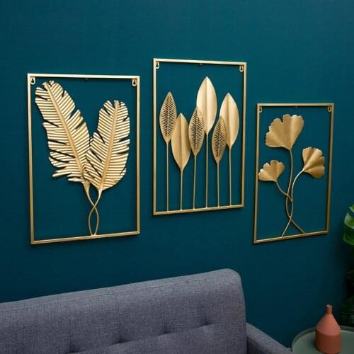 Modern Parlor Wall Decoration Metal Leaf Wall-mounted Sofa TV Wall Hallway Room Decoration Accessories Art Wall Hanging