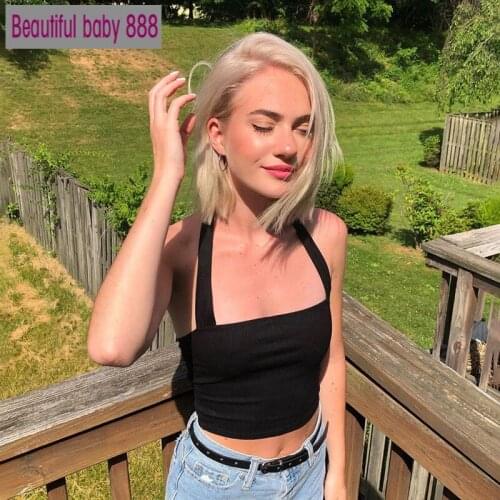 Meqeiss Square Neck Sleeveless Summer Crop Top White Women Black Casual Basic T Shirt Off Shoulder Cami Sexy Backless Tank Top