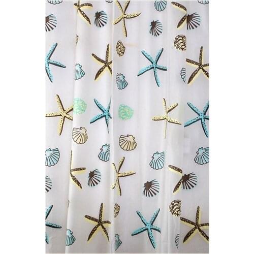 HOT-Shower curtain waterproof bathroom cavi shell and starfish, width 180 cm * height 240 cm