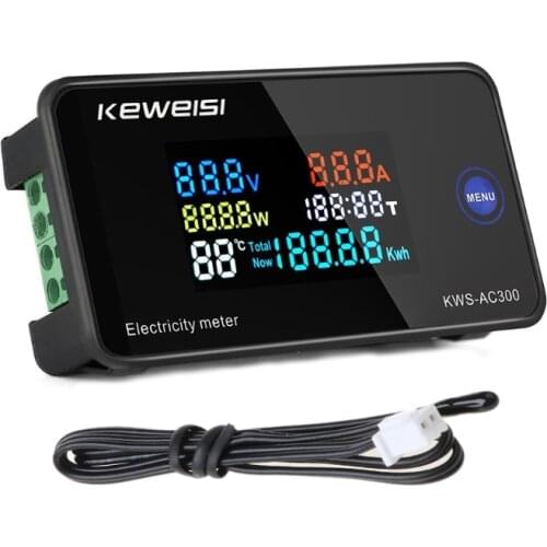 AC 50-300V Voltmeter Ammeter Power Energy Meter LCD Digital Wattmeter Electricity Meter with Reset Function
