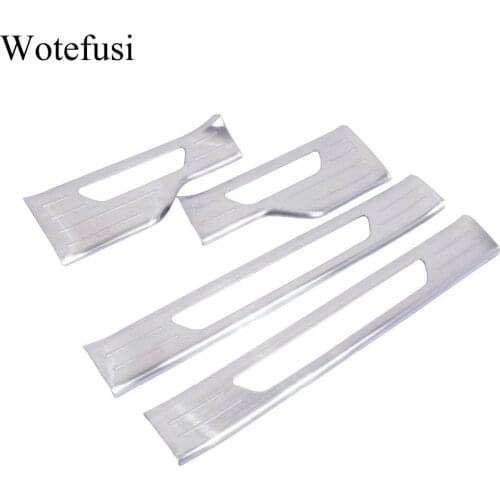 Wotefusi Car New Door Sill Scuff Plate Guards Set for Porsche Cayenne 3.0T 2018 2019 2020 Silver Black [QPA528-QPA529]