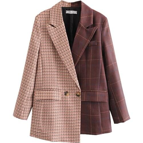 Office lady Plaid suit blazers suit women casual suit jacket OL Office Career Work Wear plaid blazer womens blazers plaid jacket