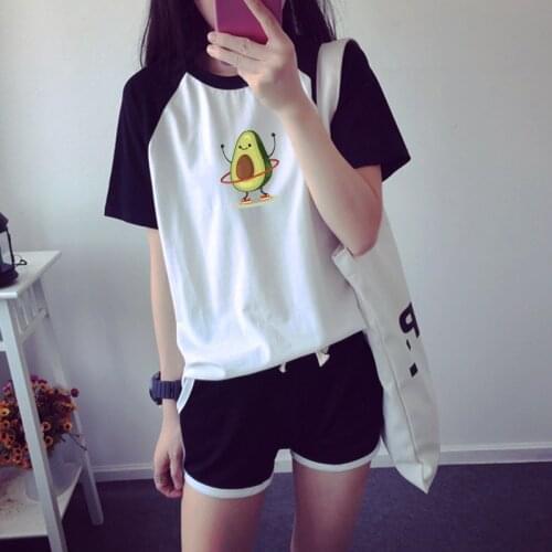 2 Piece Set Suit Women Casual Tracksuit Avocado Sport Crop Top Short Pants Suit Clothes Full Slim Fit Top Cheap Oversize Clothes