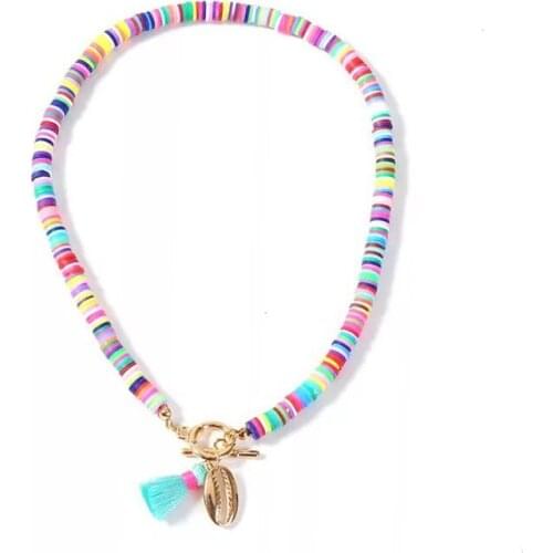 2020 summer ethnic style small tassel pendant necklace women bohemian short neck jewelry travel vacation beach shell choker