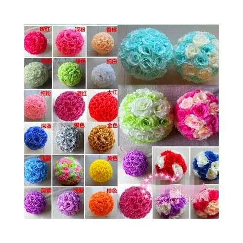 10"(25cm) Available Artificial Silk Kissing Flower Ball Wedding Flower Ball Kissing Ball White Black Wedding Decoration Ball