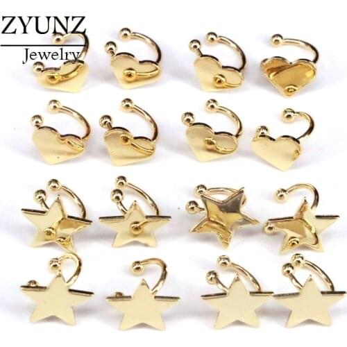 10 Pairs, Gold Ear Cuff Earrings For Women Charming Clip On Earrings Gold earcuff Jewelry Without Piercing
