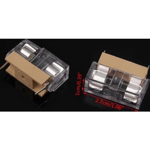 10 Pcs Glass Fuse Holder with Transparent Cover Fuse Blocks 5X20mm