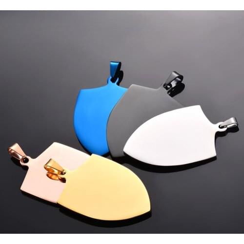 10pcs Stainless Steel Military Army Pendant for for Custom Engraving Dog Tag Wholesale Shield Shape Necklace Jewelry Accessories