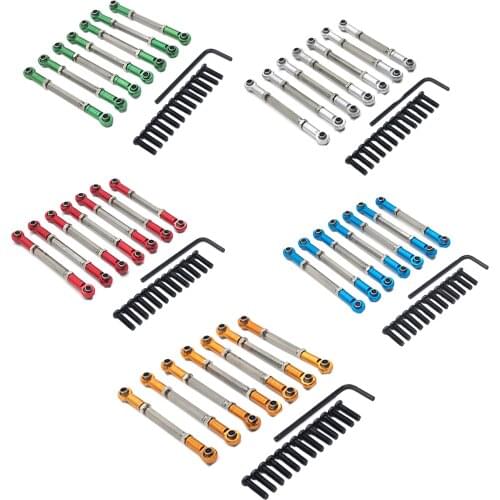7pcs Aluminum Rod Link Linkage Links Set for WLtoys 104001 1/10