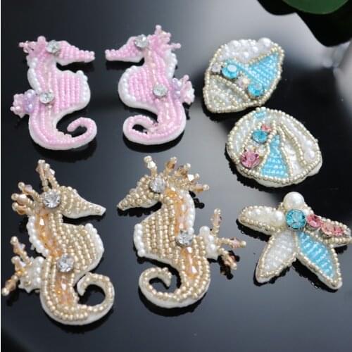 Handmade Animal Beads Applique Embroidery Patch For Clothing Bags Motif Sew On Patches DIY Badge Garment Decoration Accessories