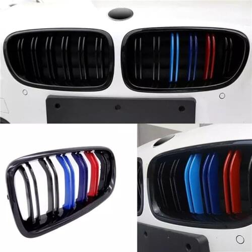 1 Pair Car Kidney Grill Racing Grille M Color Double Line Gloss/Matte Black For BMW F10 F11 F18 5 Series M5 Gloss 2011-2017