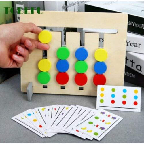 Wooden Montessori Toy Colors and Fruits Double Sided Matching Game Logical Reasoning Training Kids Educational Children Gifts