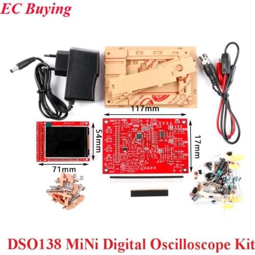 DSO138 MiNi Digital Oscilloscope Kit DIY Learning Pocket Size 2.4inch TFT Display Module ARM Cortex-M3 ATM32F103C8 Charger
