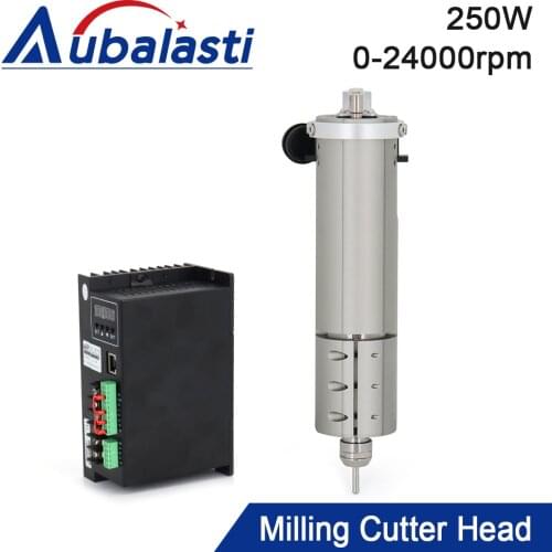 Aubalasti 250W Ultra High Speed Milling Cutter Head 0-24000rpm for Cutting Acrylic Board Aluminum Plastic and Density Board