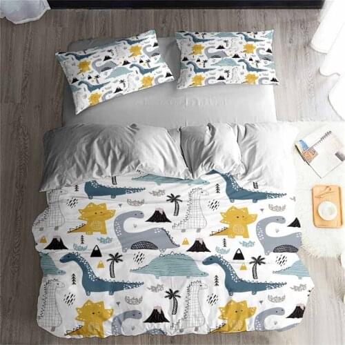 HELENGILI 3D Bedding Set Jurassic Park Dinosaur Print Duvet cover set bedclothes with pillowcase bed set home Textiles #DG-42
