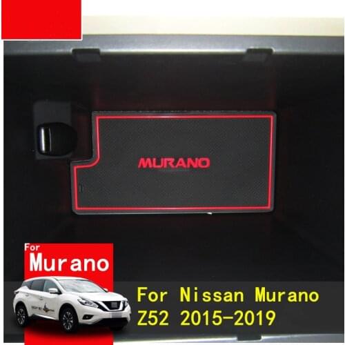 For Nissan Murano Z52 2015-2019 Door Slot Pad Mat 3D Rubber Mat Interior Cup Cushion Groove Mat Lnterior Anti Slip Car Styling