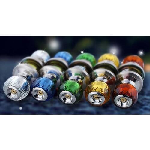 Copper latch bed room lock luxury glass crystal ball lock wood indoor lock Euro style metal yellow door lock