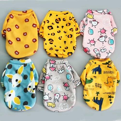 Pet Dog Cartoon Clothes Autumn Winter Clothes Teddy Small Dog Puppy Cat Fleece Warm Sweater Pet Supplies