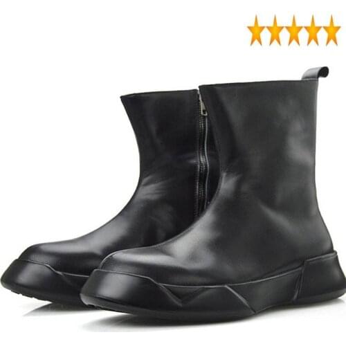 Arrival Autumn Shoes New Side Zipper Breathable Genuine Leather Punk For Men Army Boots Round Toe Black Free Shipping