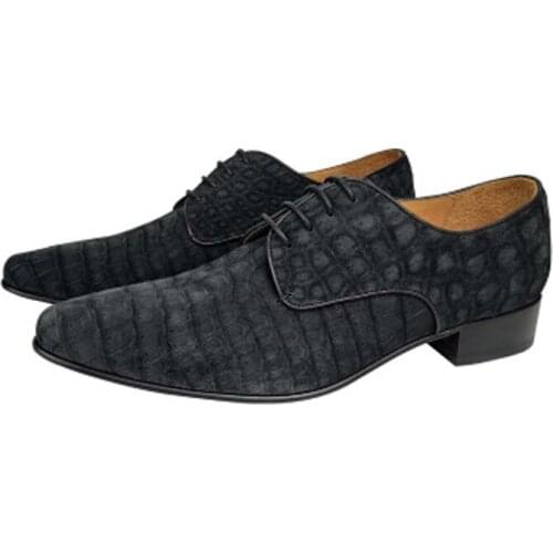 Yulonggongwu British men formal shoes black business male shoes crocodile shoes crocodile leather men shoes frosted men shoes