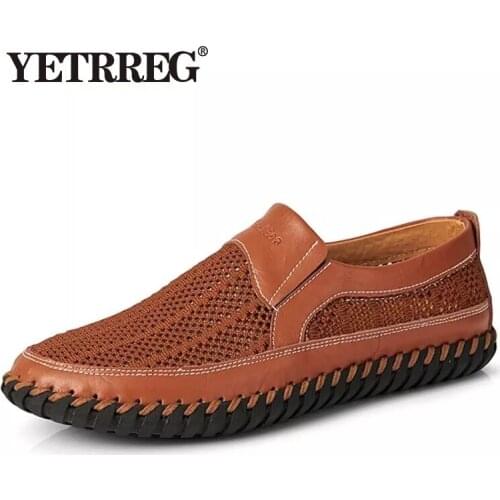 2020 New Summer Mens shoes Comfortable Casual Shoes Slip-on Breathable Mesh Flats Fashion Wading Sneakers Loafers Size 38-48