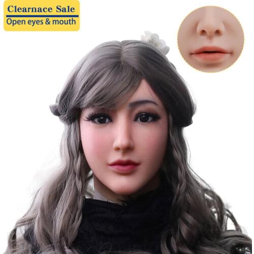 Drag Queen Crossdressing Soft Silicone cosplay Costume Mask Props for Crossdresser Transvestite Halloween Cosplay Male to Female