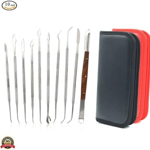 10pcs Stainless Steel Wax Carvers Set Stainless Steel Spatula Chisel Wax and Clay Sculpting Tool Set Double Ended Carving Knife