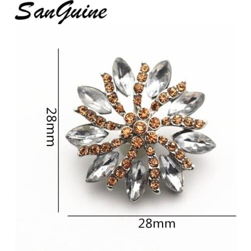 Newest 6pcs/lot New Snap Jewelry For Women Crystal Flower Metal 18mm Snap Buttons Fit Ginger 18mm 20mm Snap Bracelet Bangle