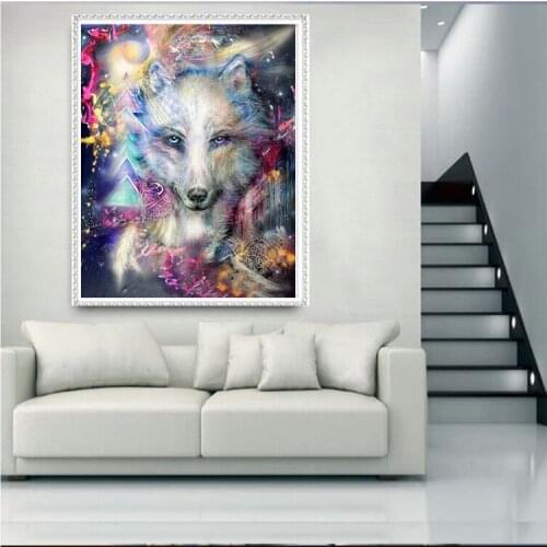 New hot 3D Diamond Embroidery Painted wolf picture of Rhinestones Mosaic 5D DIY Diamond Painting Full square /Round Decor FG1127