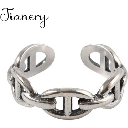 Charming Open Link Chains Ring for Women Vintage Boho Party Rings Gothic Punk Jewelry Gifts for Girls 2021