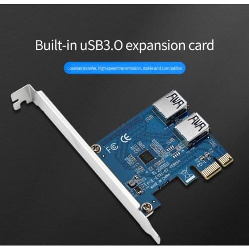 PCI-E To PCIE Adapter 1 Turn 2PCI-Express Slot 1 To 2 USB 3.0 Special Riser Card PCIe Converter For BTC Miner Mining Riser Card