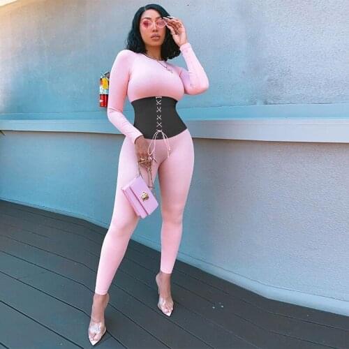 TNNAOFF Sexy Knitted Patchwork Bodycon Jumpsuit for Women Fall New Fashion Long Sleeve Bandage Overalls One Piece Club Outfits