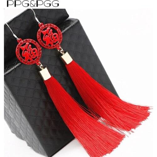 PPG&PGG Brand 2018 Chinese Knots Style Tassel Earrings For Women Boho Ethnic Dangle Drop Earrings Party Jewelry Wholesale