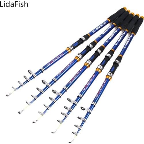 Spinning Telescopic Fishing Rod FRP Carbon Fiber 2.1-3.6M Travel Sea Rods Carp Fishing pole 2020 New Design