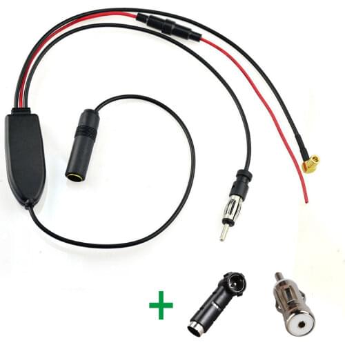 Superbat DAB/DAB+ Car Radio Antenna DAB/FM/AM Aerial Converter/Splitter/Amplifier with ISO Connectors
