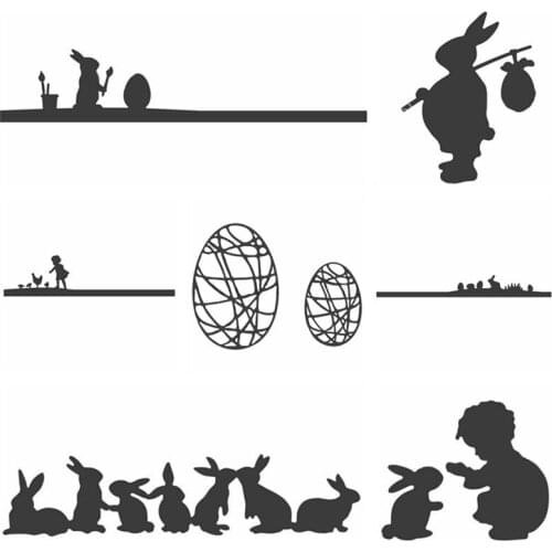 Easter Bunny Metal Cutting Dies Stencil For DIY Scrapbooking Decorative Embossing Suit Paper Card Die Cutting Template Handmade