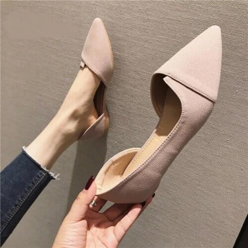 Fashion Faux Suede Flats Elegant Women Shoes 2021 Spring Summer Boat Shoes Pointed Toe Casual Slip-On Loafers Ladies Footwear